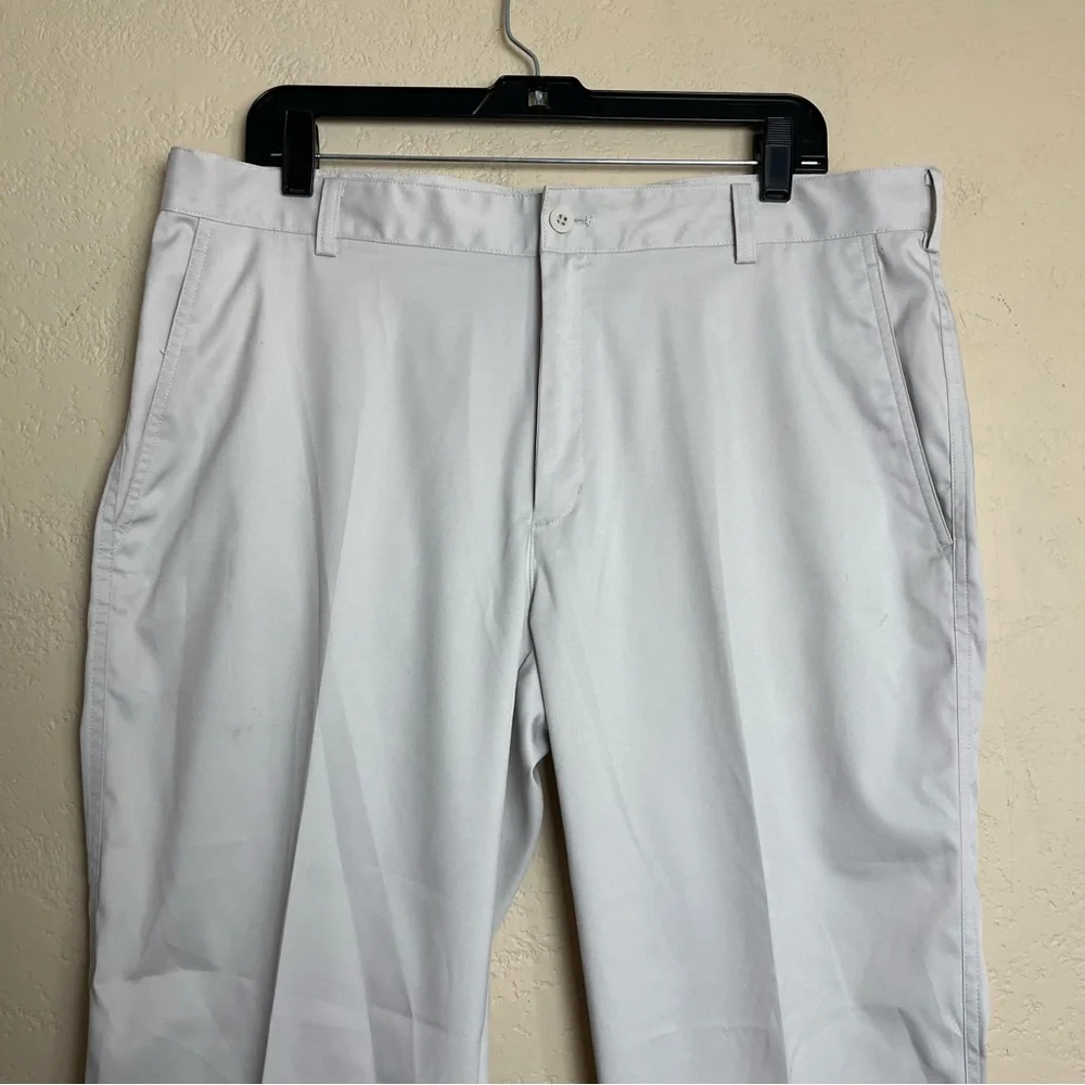 Nike Golf Dri Fit Pants Men's 36x30 Flat Front Golf Beige Polyester‎ Spandex